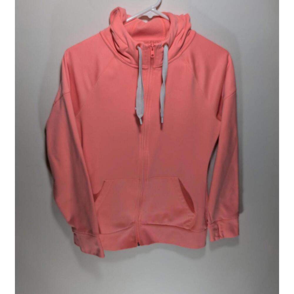 Womens The North Face Suprema FZ Neon Peach Pink Long Sleeve Full Zip Hoodie SM